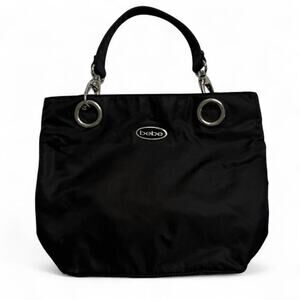 Black Bebe vintage Y2K small handbag shoulder bag with silver hardware
